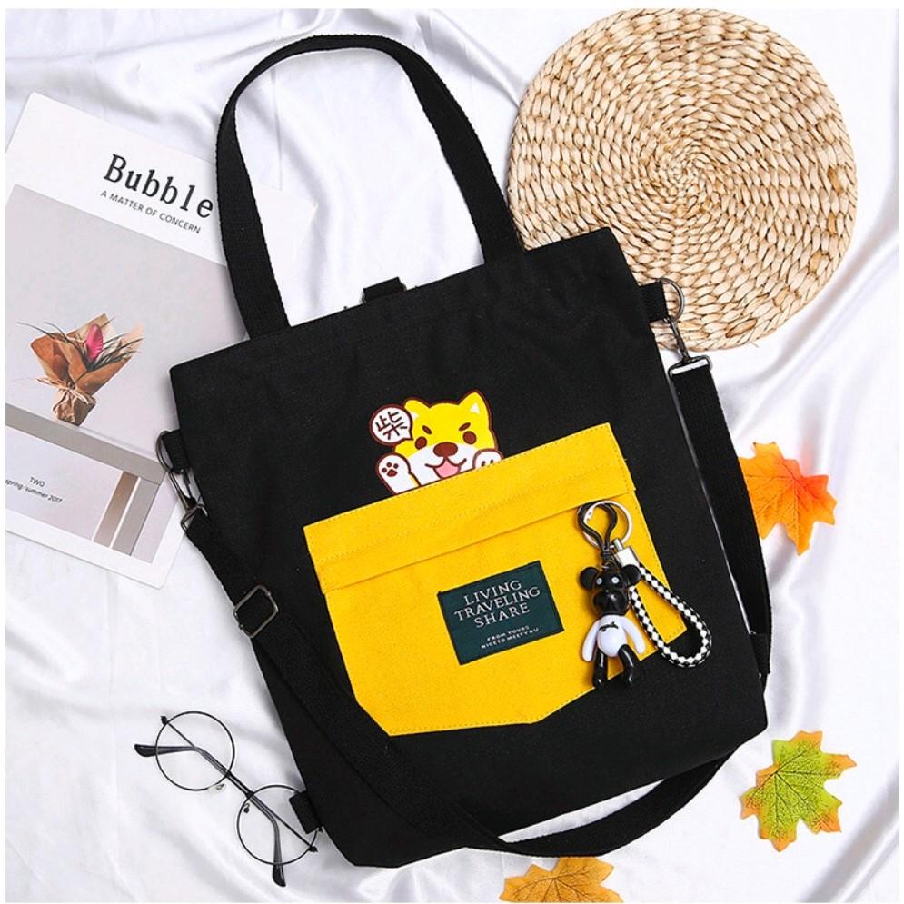 TOTE BAG LIVING DOG - TOTE BAG KANVAS WANITA / TAS TOTE FOR MAKE UP DOMPET HANDPHONE / TAS BAHU TAS PUNGGUNG TAS RANSEL TAS SELEMPANG TOP HANDLE CLUTCH BAG / TAS JINJING TERMURAH TERLARIS / TOTE BAG KPOP / TOTE BAG ALA KOREA (BISA COD) tote bag living dog – tote bag kanvas wanita / tas tote for make up dompet handphone / tas bahu tas punggung tas ransel tas selempang top handle clutch bag / tas jinjing terlaris / tote bag kpop / tote bag ala korea (bisa cod)