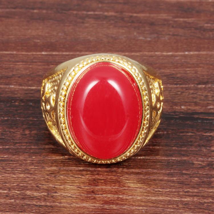 ... ZUNCLE Pria 18 Karat Berlapis Emas With Permata Besar Cincin (Merah) - 3 ...