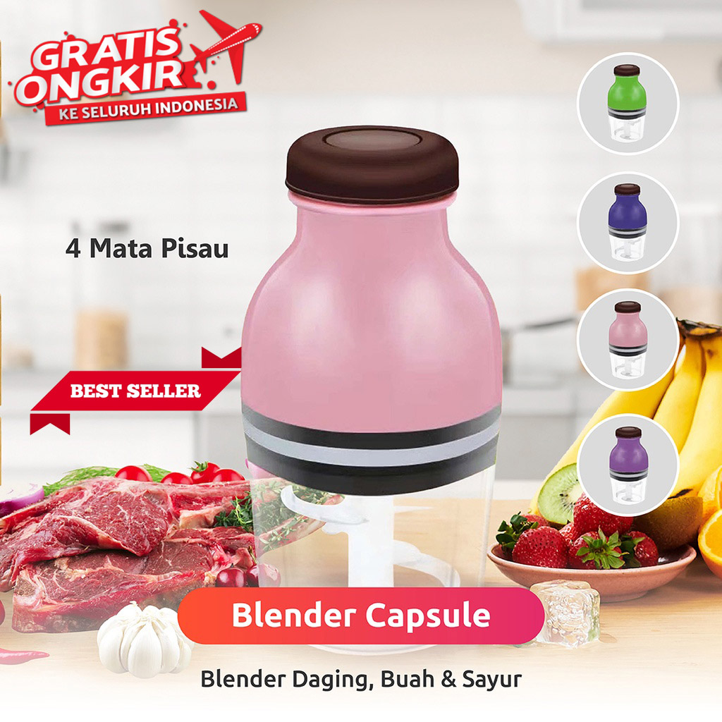 COD FREE ONGKIR Chopper BLENDER CAPSULE Cutter Quatre Serbaguna Penggiling Bumbu Dapur Daging Blender Kapsul PORTABLE serbaguna Penggiling Daging Penghalus Buah Blender Juice Penghalus Makanan Bayi Blender Juicer