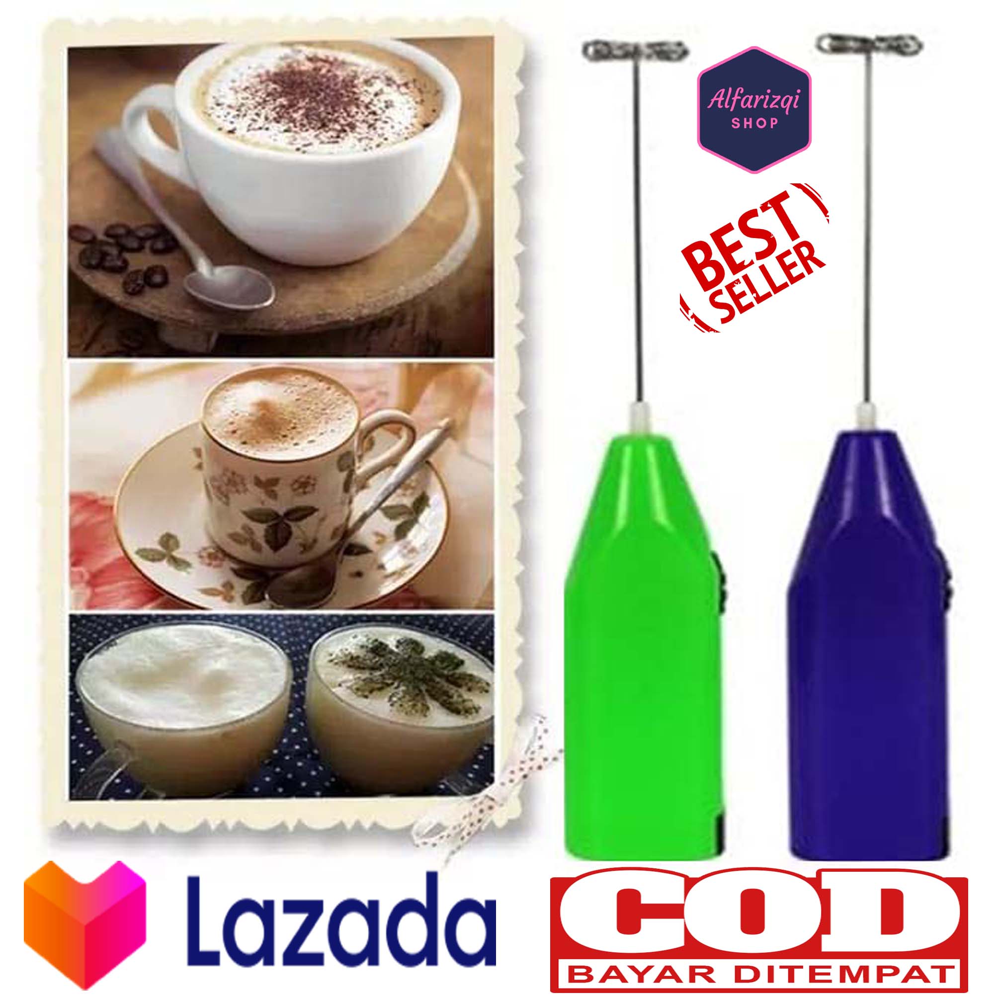Mixer Portable - Mini Hand Mixer Elektrik Alat Pengaduk Kopi Dalgonal Pengocok Telur dan Krim viral
