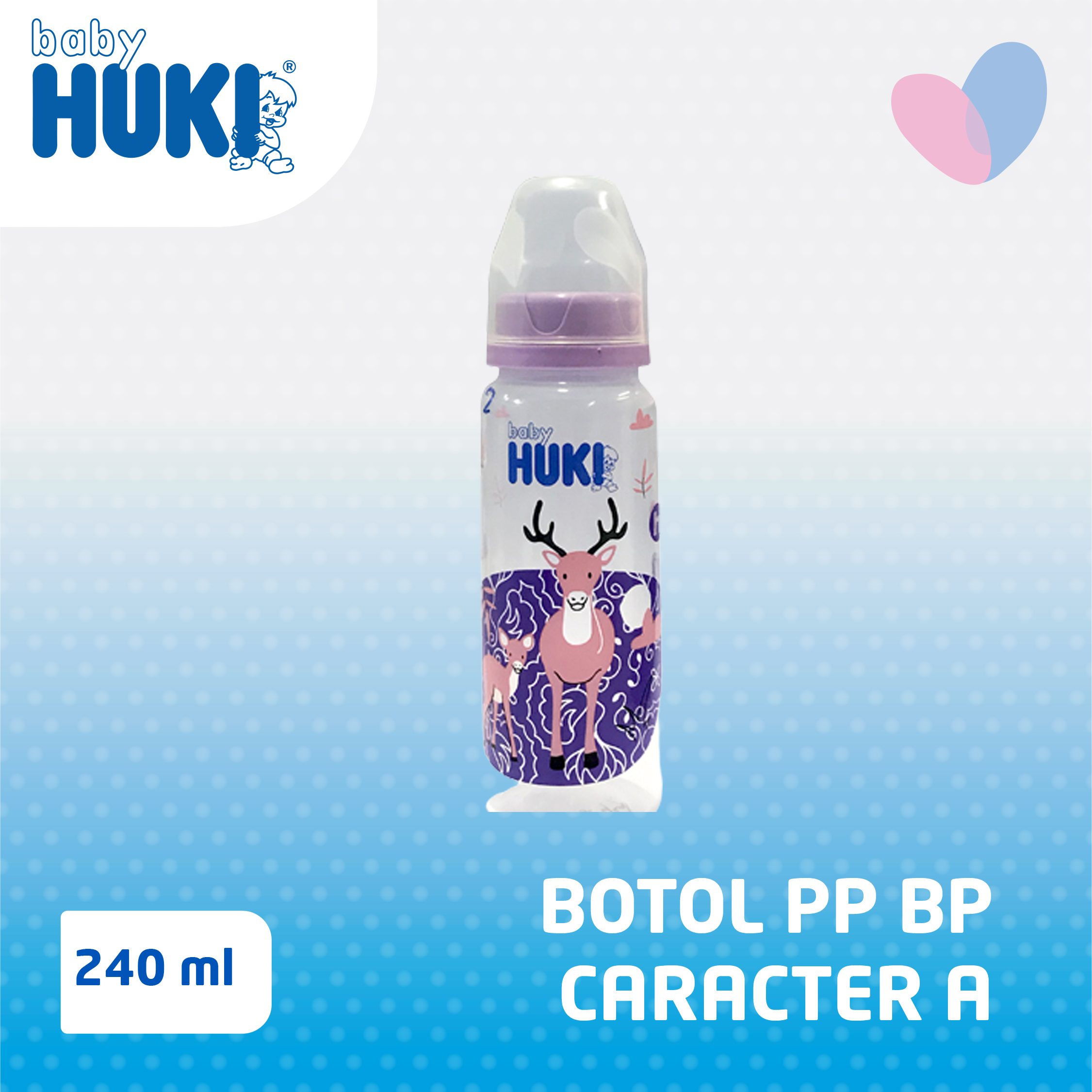 (CI0332) Baby Huki Botol PP BP Caracter A 240 ml - Seri Baby Animal