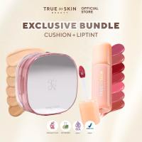 [ TRUE TO SKIN BUNDLE ] CUSHION + LIPTINT ( Skinlike Porefecting Cushion SPF 35 PA++++ dan Juicy Glass Tint )