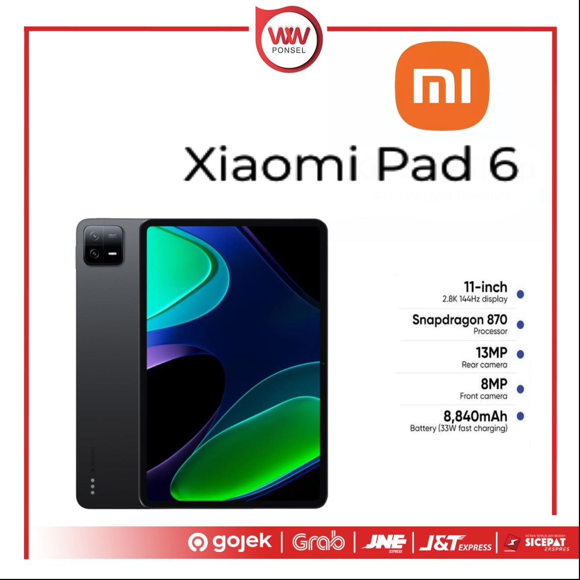Tablet Xiaomi Pad 6 Ram 8GB Internal 256GB Garansi Resmi