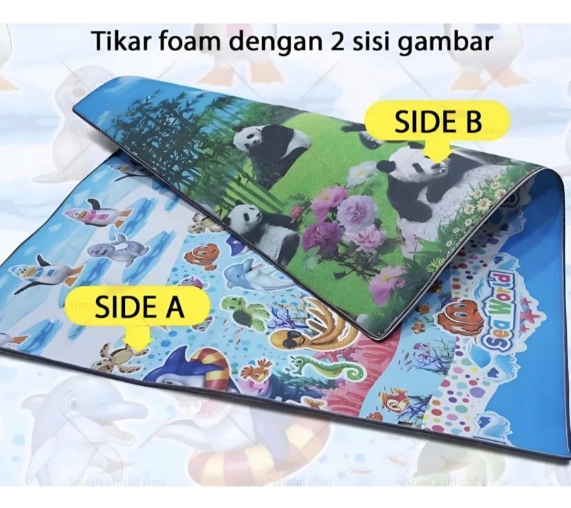 Karpet Busa Tebal Tikar Piknik Foam Baby Playmate Matras Bolak Balik - 120cm x 180cm