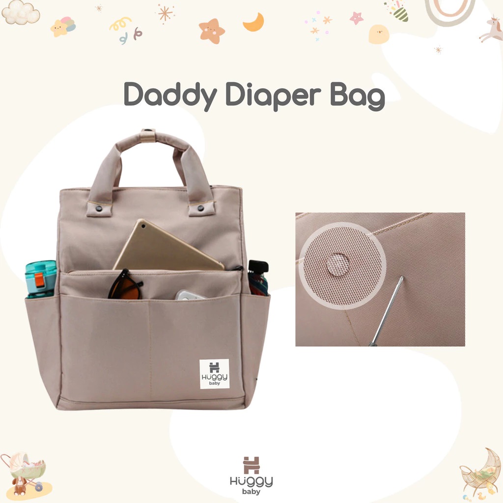 Huggy Baby - Tas Popok Multifungsi Daddy | Tote Organizer Keluarga B101041