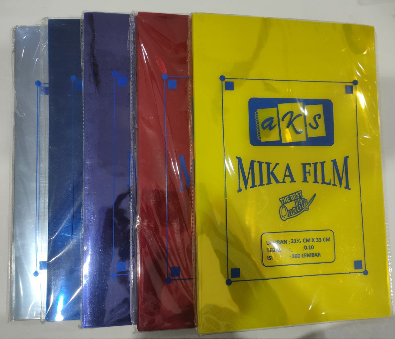 Set Mika Jilid Premium AKS 0.1 micron Warna-Warni - 10 Lembar