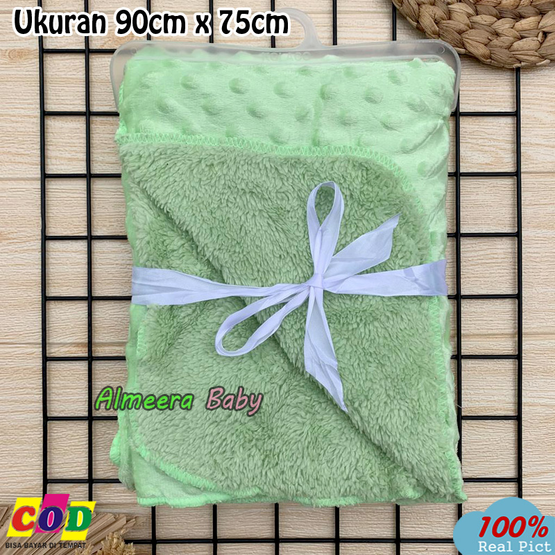 Selimut Bayi Tebal Selimut Bayi Double Fleece Ukuran 90 Cm x 75 Cm Gift