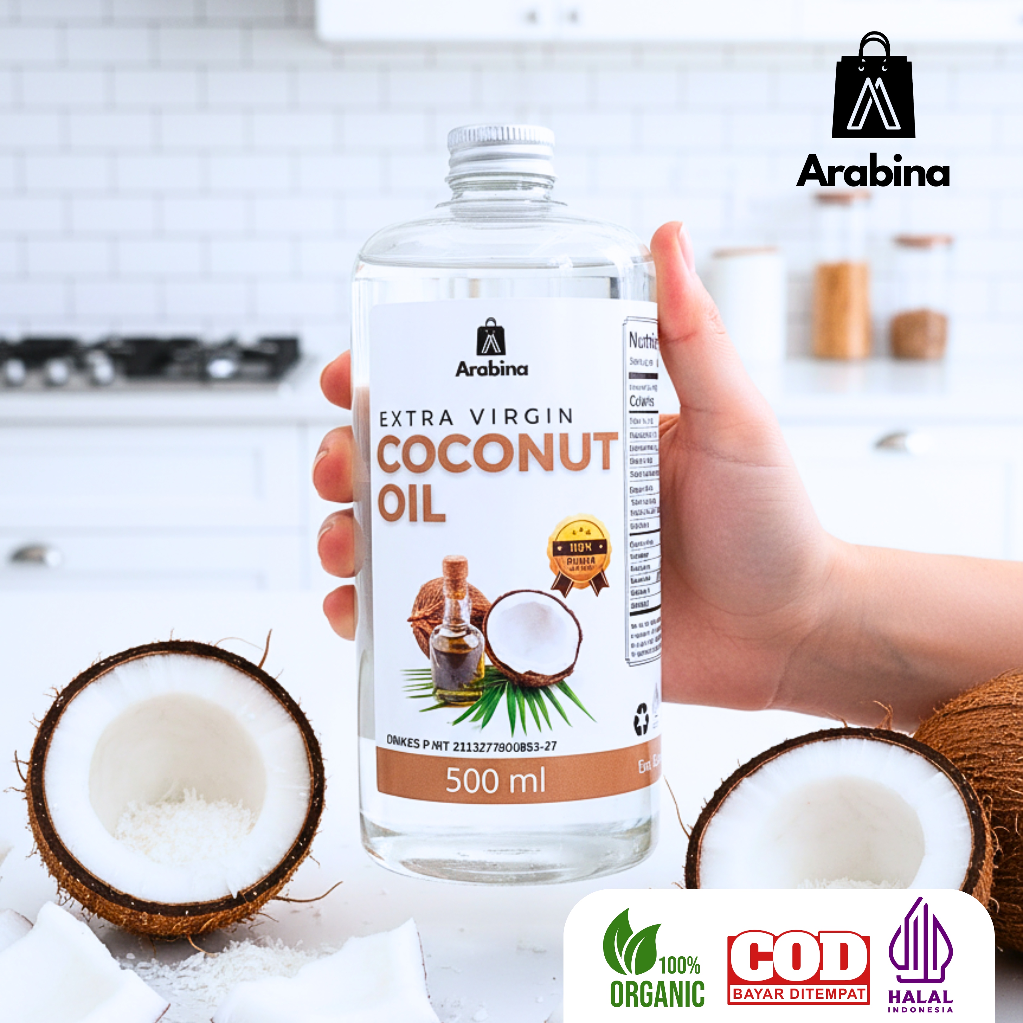 Arabina Extra Virgin Coconut Oil Cold Pressed Minyak Kelapa VCO 100% Asli Murni