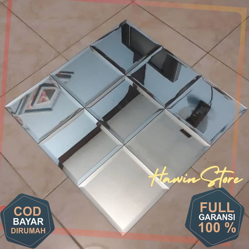 Kaca cermin Bevel 30 x 30 cm Tebal 3mm - Cermin hiasan dinding - Cermin kaca - kacabevel - bevel kaca - kaca kotak Silahkan Tambahkan Extra Packing untuk pengiriman lebih Aman - Pusat Kaca Bevel