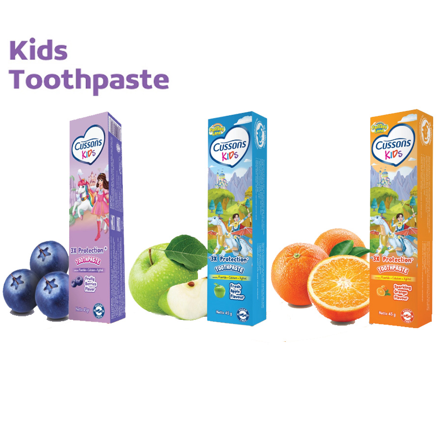CUSSONS KIDS Toothpaste Fresh Apple Sparkling Orange - 45g pasta gigi anak