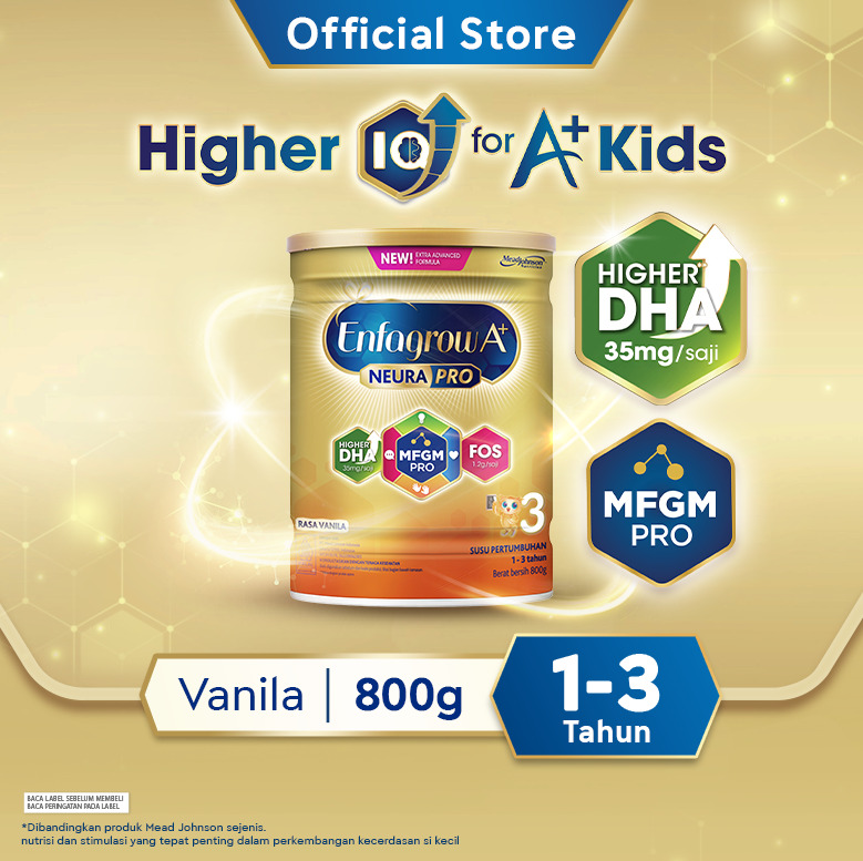 Enfagrow A+ 3 Susu Formula Anak Usia 1-3 Tahun Rasa Vanila 800gr