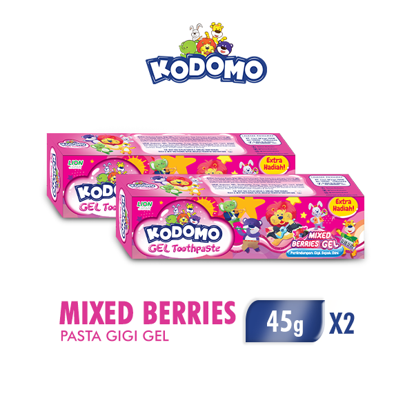 [Paket isi 2] Kodomo Pasta Gigi Mix Berries Gel 45 gr