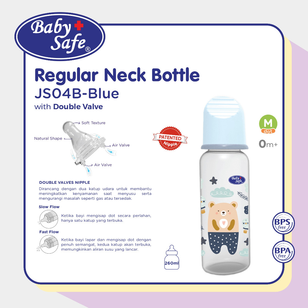 Botol Susu Bayi Baby Safe 150ml-250ml / Dot Bayi Bulat