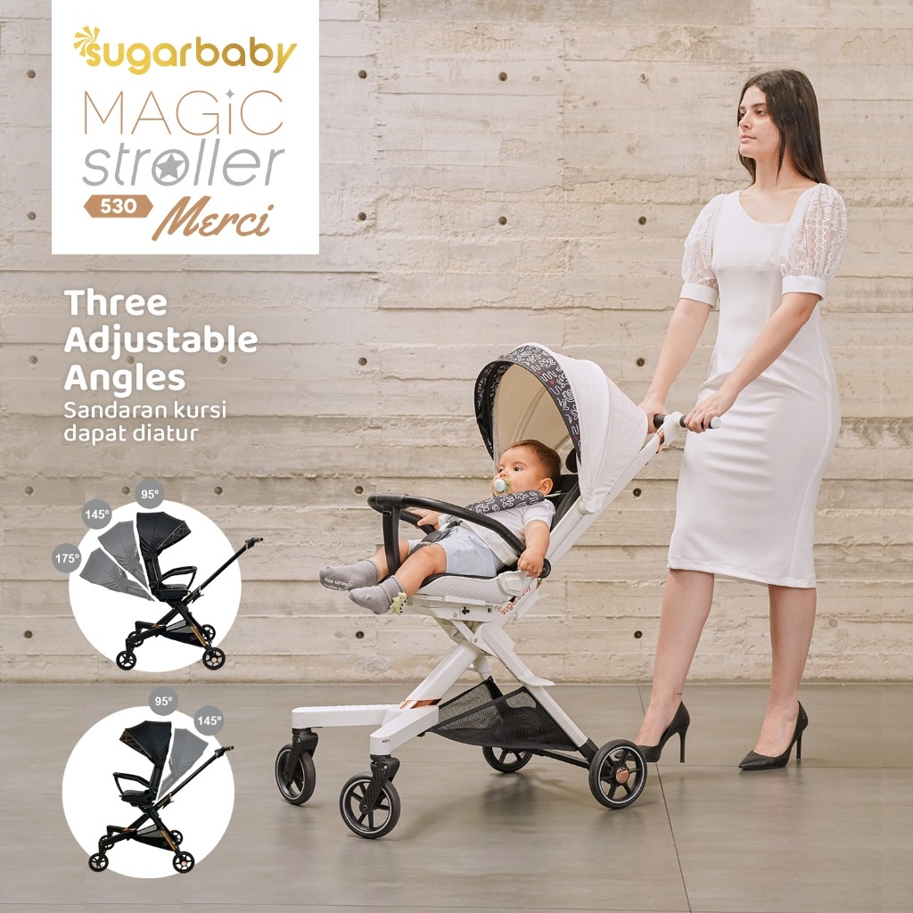 READY BANDUNG SUGAR BABY SUGAR BABY SUGARBABY MAGIC STROLLER MODIS MODERN 2 ARAH 530 MERCI KERETA DORONG BAYI ANAK BABY 0 - 4 TAHUN ONTHEGO ON THE GO