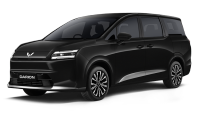 Wuling Darion EV EX MPV dengan desain modern dan lampu depan LED.