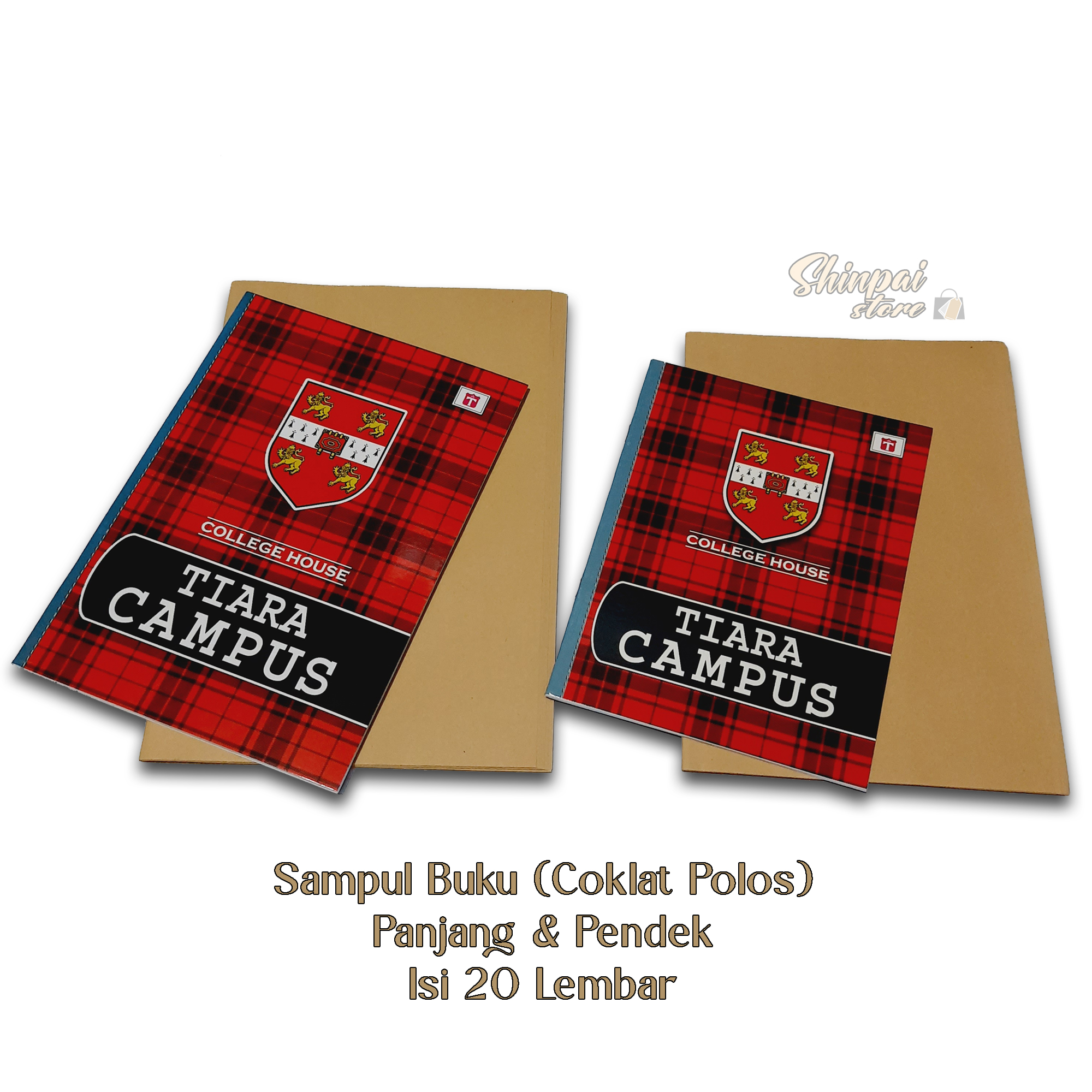 1 Pak Isi 20 Lembar Sampul Buku Tulis Coklat Polos Ukuran Kwarto dan Boxy Campus Panjang&Pendek