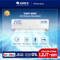 GREE AC Deluxe Standard N1 Series - 0.5PK - Gwc-05N1 - Kompressor Black Diamond Fin - Putih (Indoor-Outdoor)