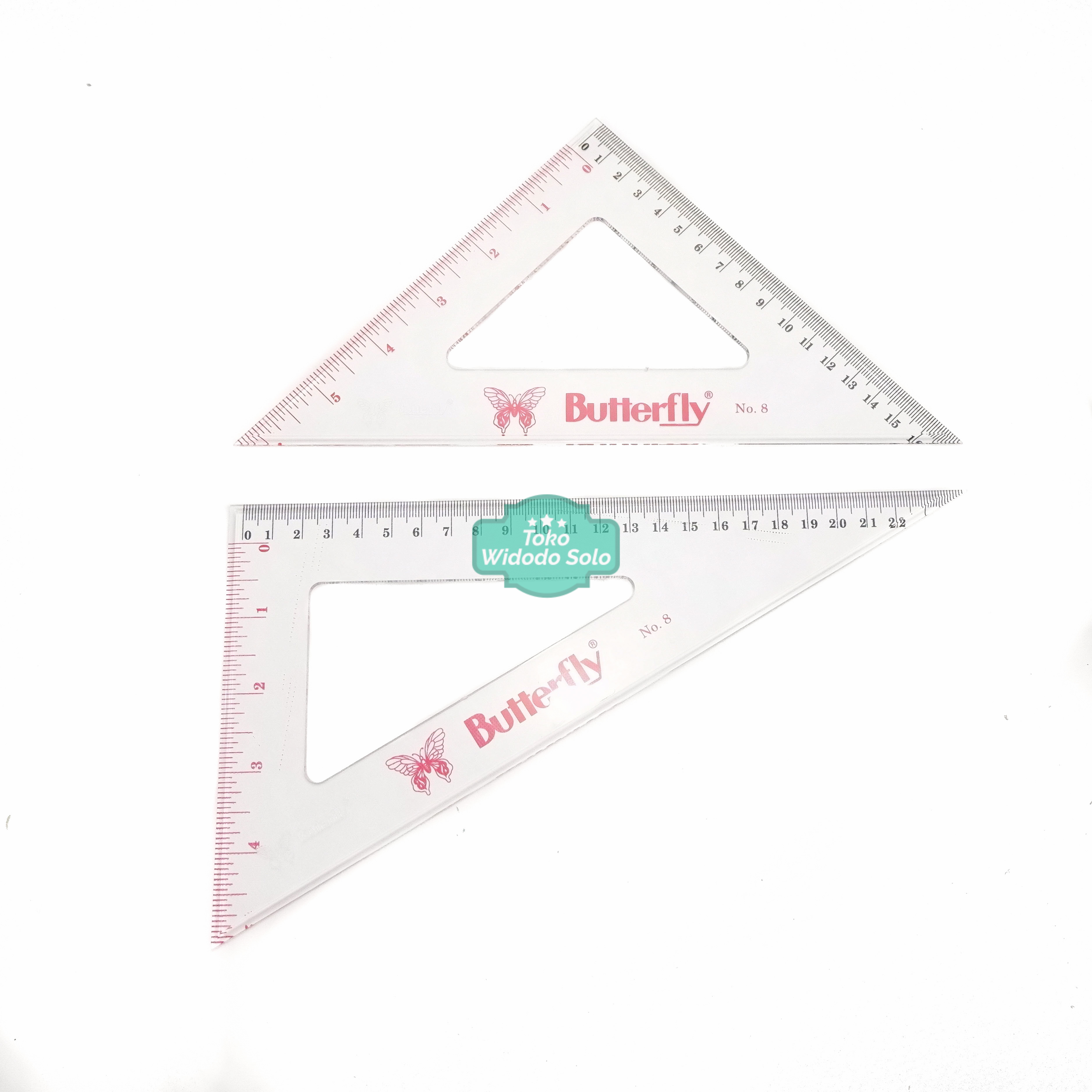 Penggaris Segitiga Set Butterfly No 8 Triangle Ruler - 1 Set (2 Buah)