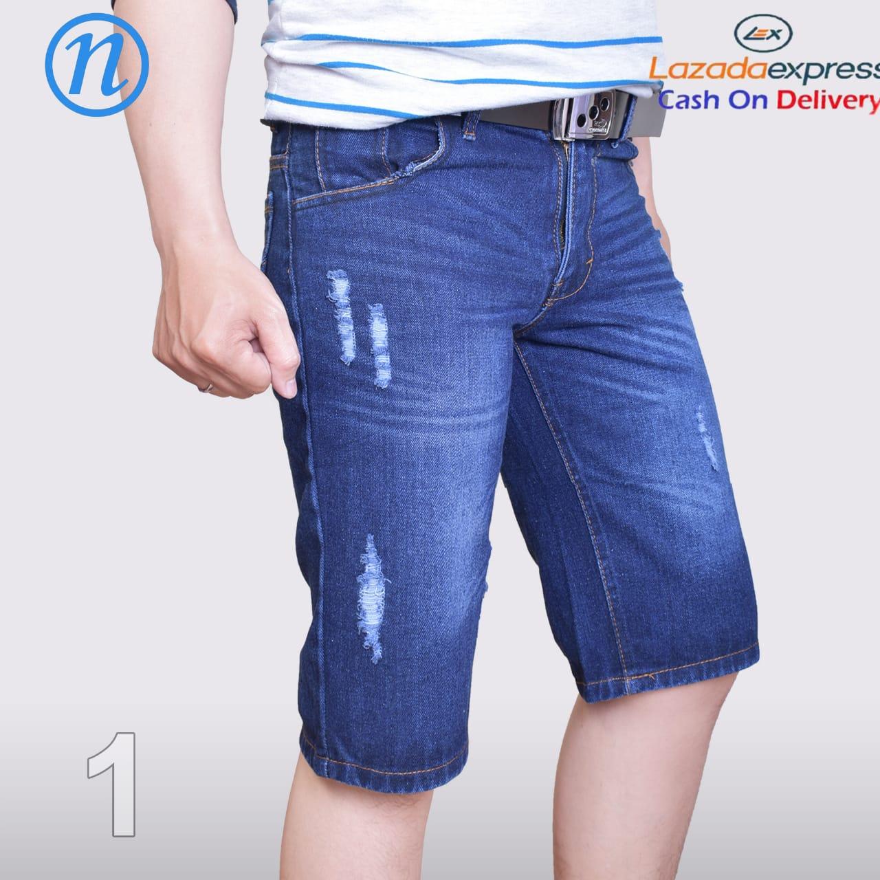 Celana Pendek Pria Distro Celana Pendek Pria Jeans Sobek Santai 3/4 Januari 2019 - 2 celana pendek pria distro celana pendek pria jeans sobek santai 3/4 - 2