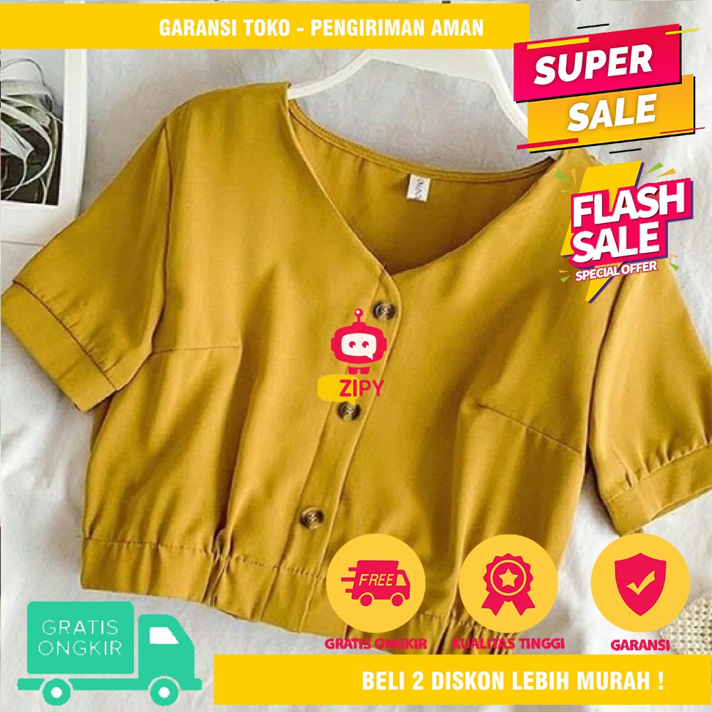 COD - BAJU BLOUSE CROP ZOYA ATASAN WANITA KEMEJA CEWEK ABG KAOS BLUS LENGAN PENDEK KOREAN STYLE REMAJA BUTTON MOON FASHION BIG SIZE PREMIUM LD TWISCONE ZEC YOLANDA GIRLS HITAM MAROON NAVY MUSTARD PINK CROPTOP cod – baju blouse crop zoya atasan wanita kemeja cewek abg kaos blus lengan pendek korean style remaja button moon fashion big size premium ld twiscone zec yolanda girls hitam maroon navy mustard pink croptop