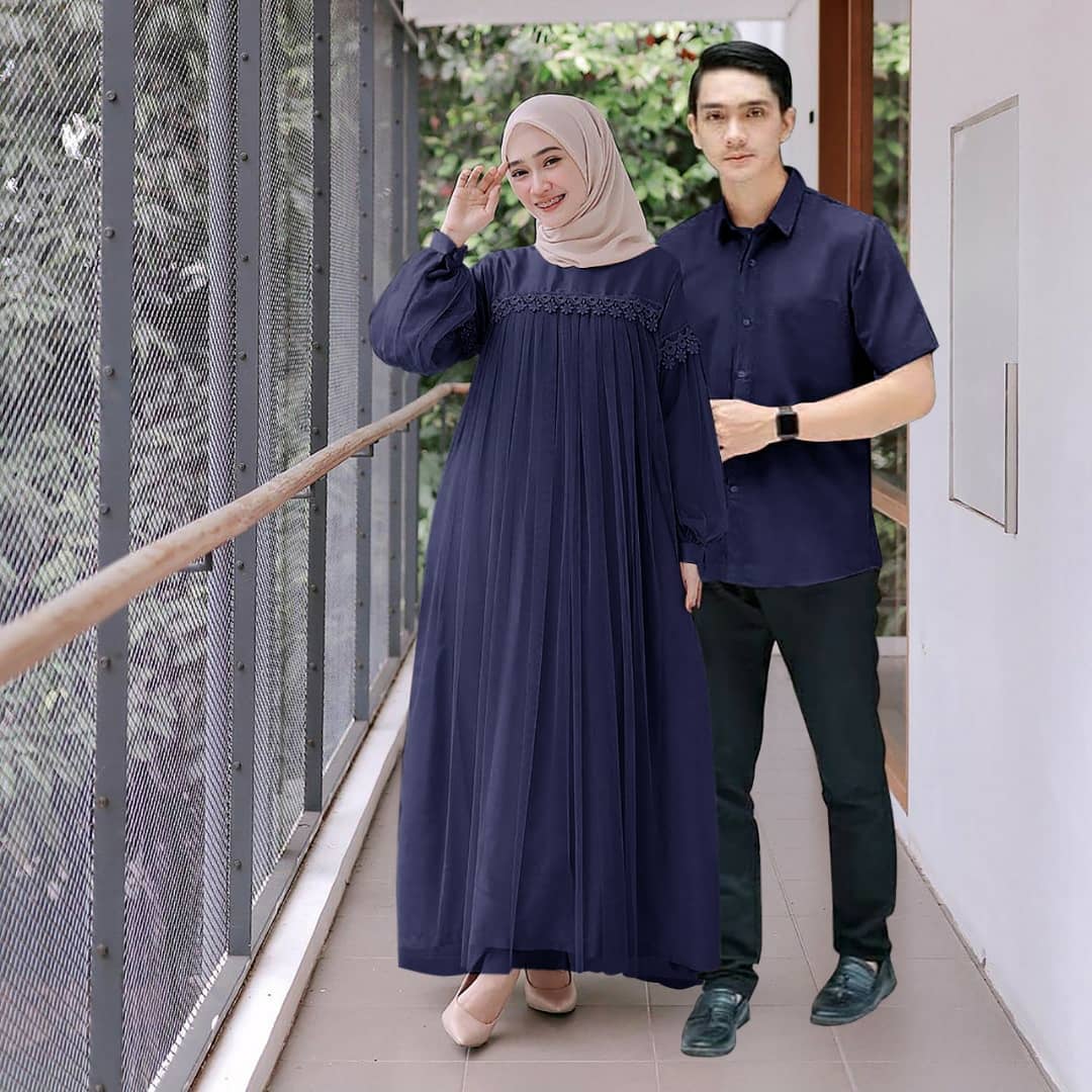 Baju Muslim Modern ATTA COUPLE BO Bahan MOSSCRAPE MIX TILE DAPAT GAMIS DAN KEMEJA Baju Couple Pasangan Suami Istri Couple Pasangan Remaja Baju Couple Kondangan BEST SELLER