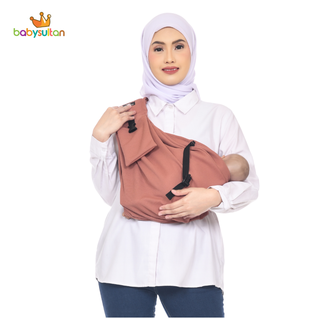 Babysultan Waffle Baby Pouch Adjustable dengan Busa Empuk dan Pouch Multifungsi Gendongan Bayi Instan Premium dari Newborn sampai Toodler