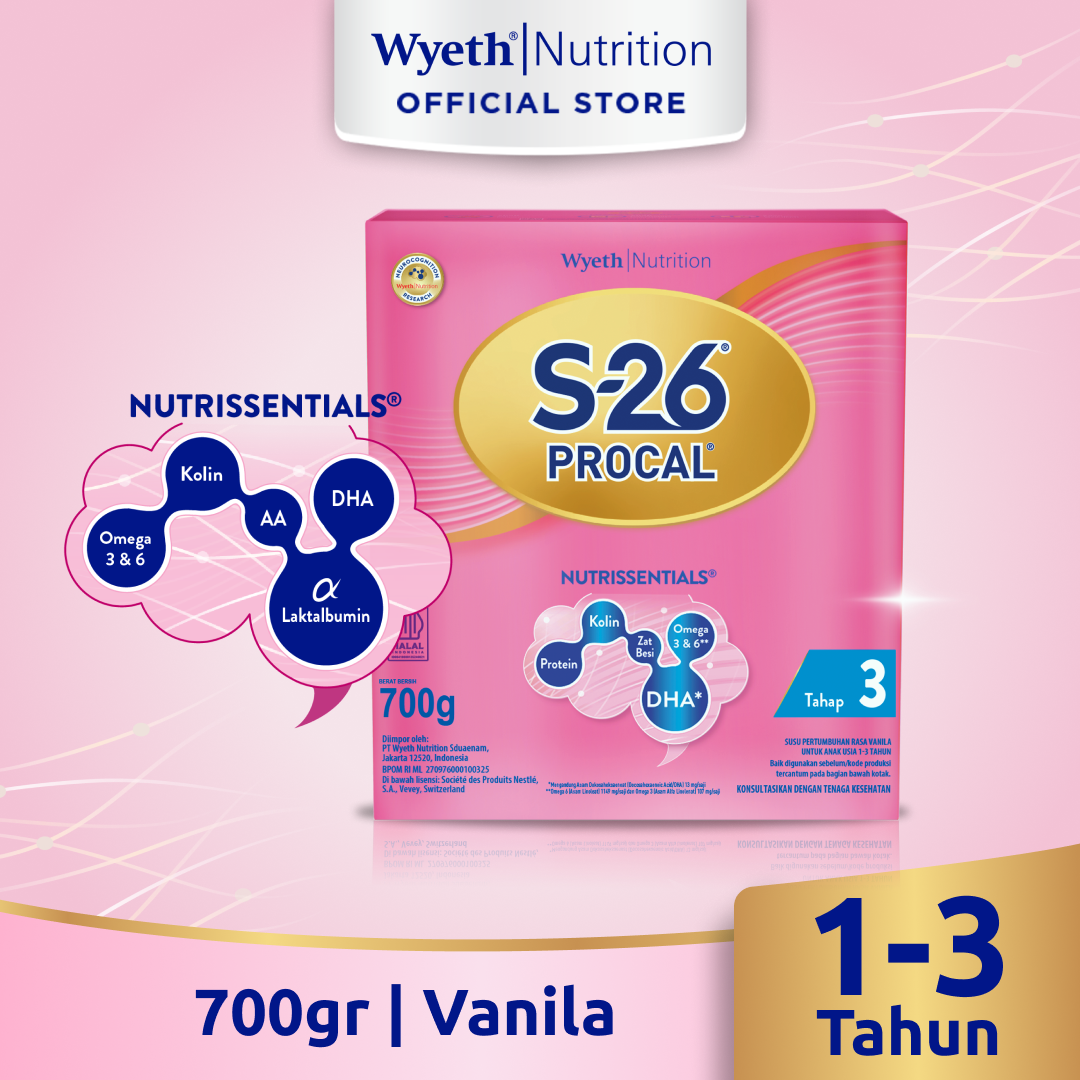 S-26 PROCAL Tahap 3 Vanila Susu Pertumbuhan Anak Usia 1-3 Tahun 700gr