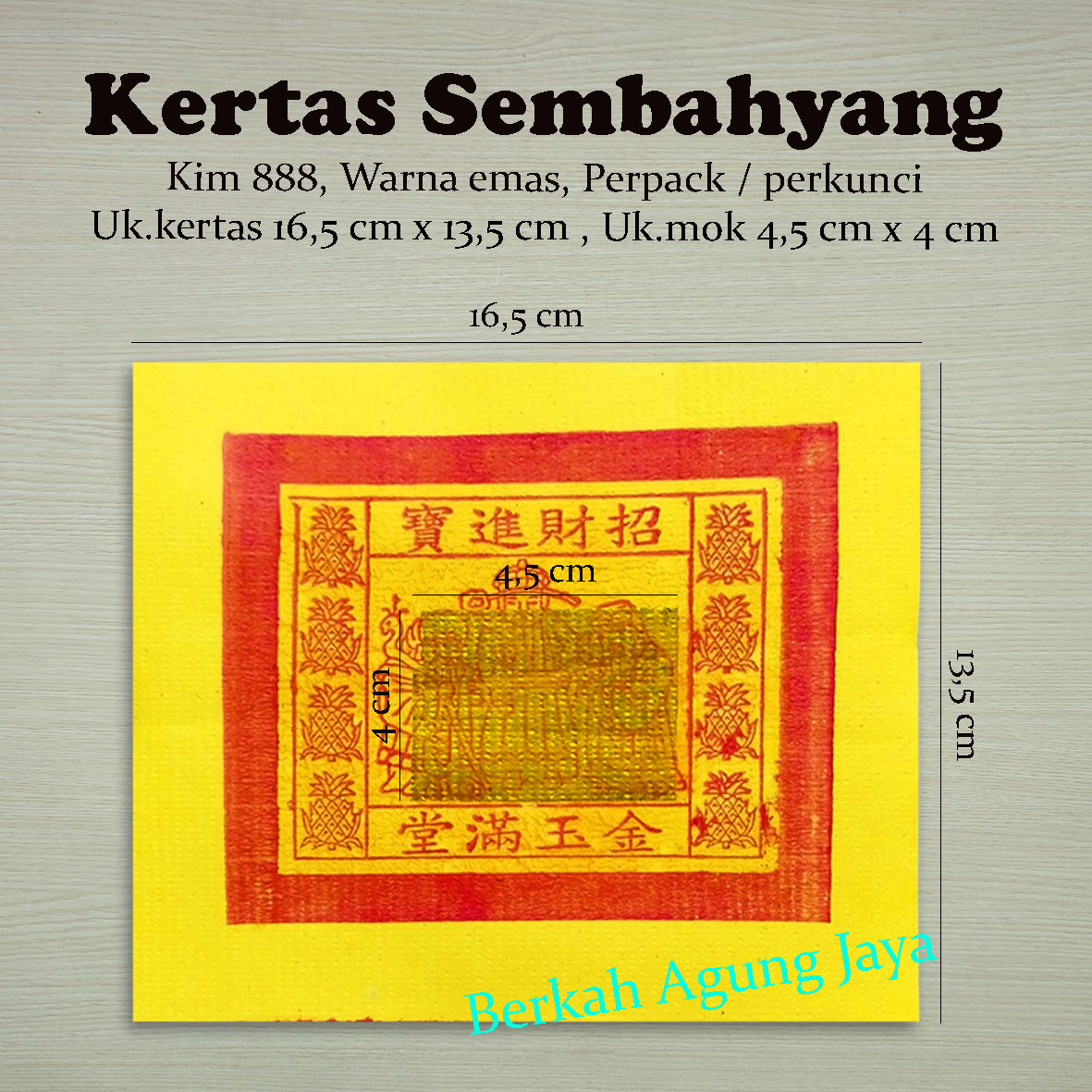 Kertas Sembahyang / Kimcua 888 Emas / Perak