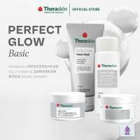 Theraskin Perfect Glow Basic Skincare - Paket Basic Glowing Untuk Kulit Kusam dan Noda Bekas Jerawat 4pcs (Facial Wash Toner Krim dan Sunscreen)