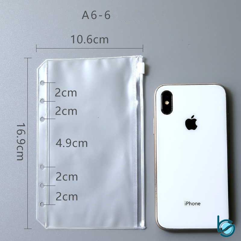 Zipper Binder A6/A7/A5/B5 6-hole Transparent Hand Book Bags /Japanese Hand account Book Loose-leaf Storage Bag Zipper bag Accessories - Best Stationary