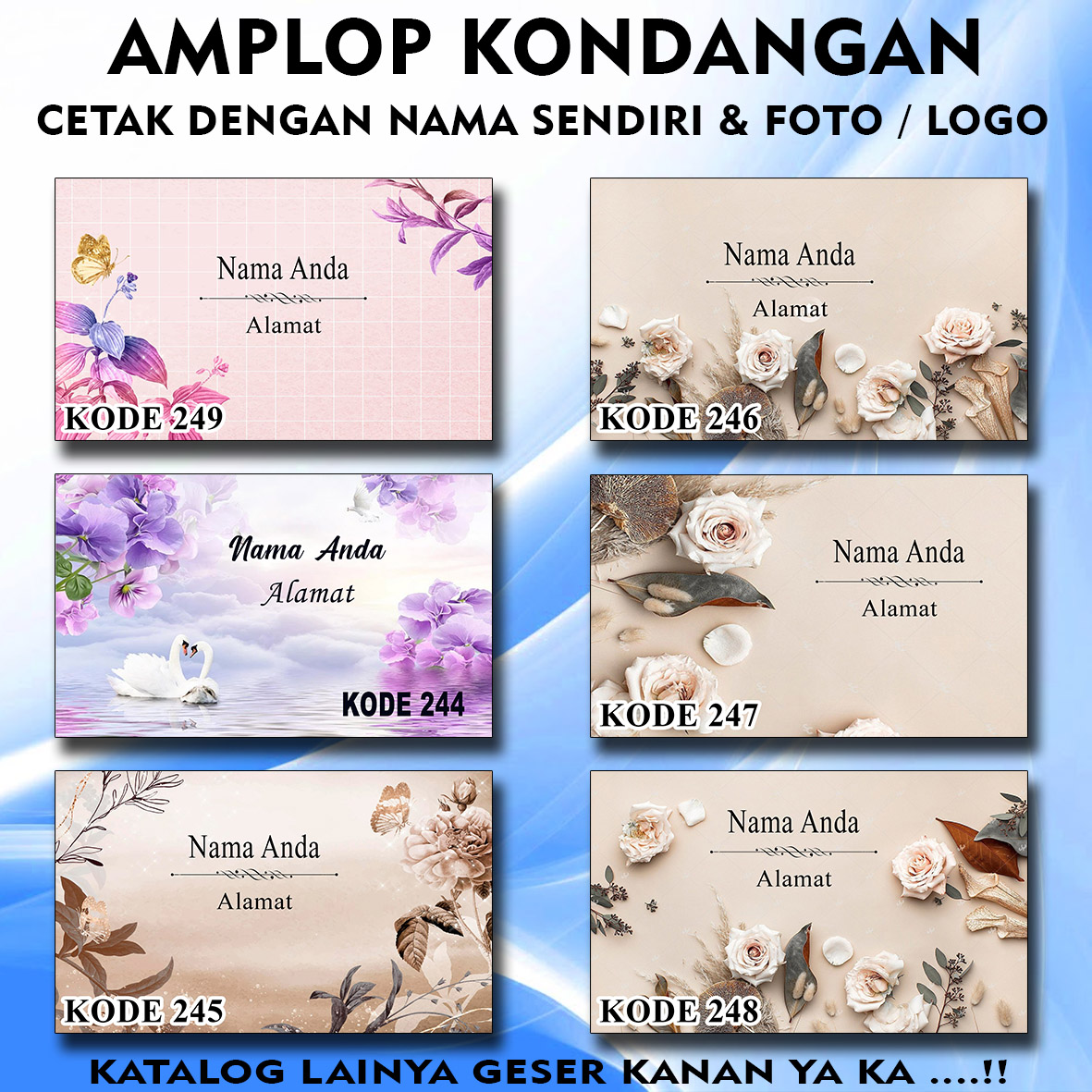 Amplop kondangan nama dan foto sendiri