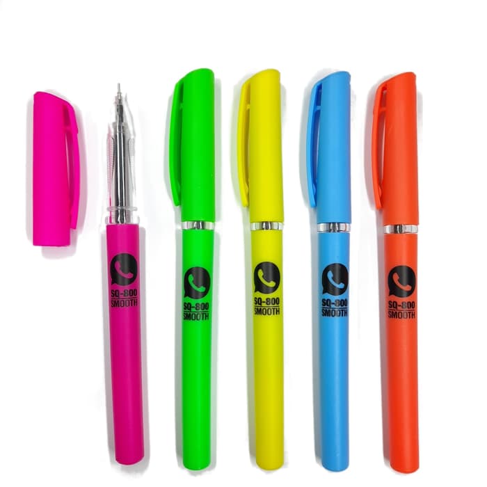 Pulpen Gel / Gel Pen Squeezy Whatspen Smooth 05mm 1 Pak isi 12 GP-SQ800 Hello Fancy