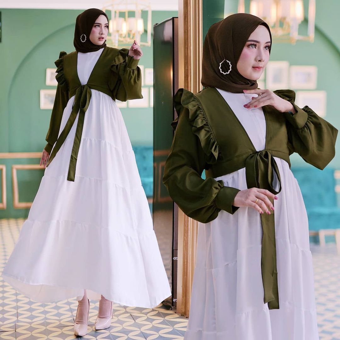 Baju Muslim Modern KAIRA ONE SET WD ITYCRAPE Dapat GAMIS + OUTER Gamis Wanita Terbaru 2021 Kekinian Setelan Wanita Set 2in1 Gamis Setelan Wanita Terbaru BEST SELLER