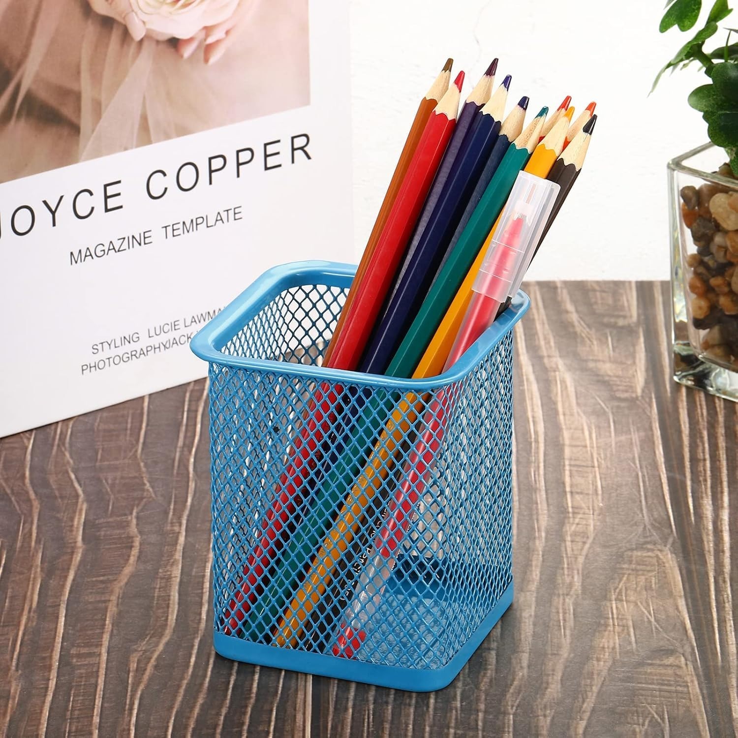 Pen Stand / Tempat Pulpen Jaring Besi / Pen Stand Organizer / Keranjang Pulpen / Pen Holder DTMPS01