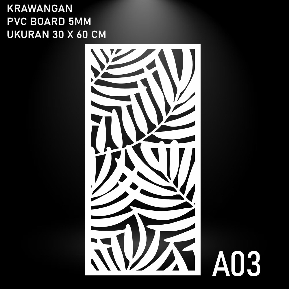 Krawangan PVC Board 30 X 60 CM Tebal 5mm - Tahan Rayap Tahan Air Ornamen Partisi