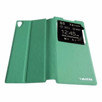 Aimi Flip Cover Sony Xperia Z5 Premium Dual Hijau Tosca / Leather Case Sony Z5 Premium
