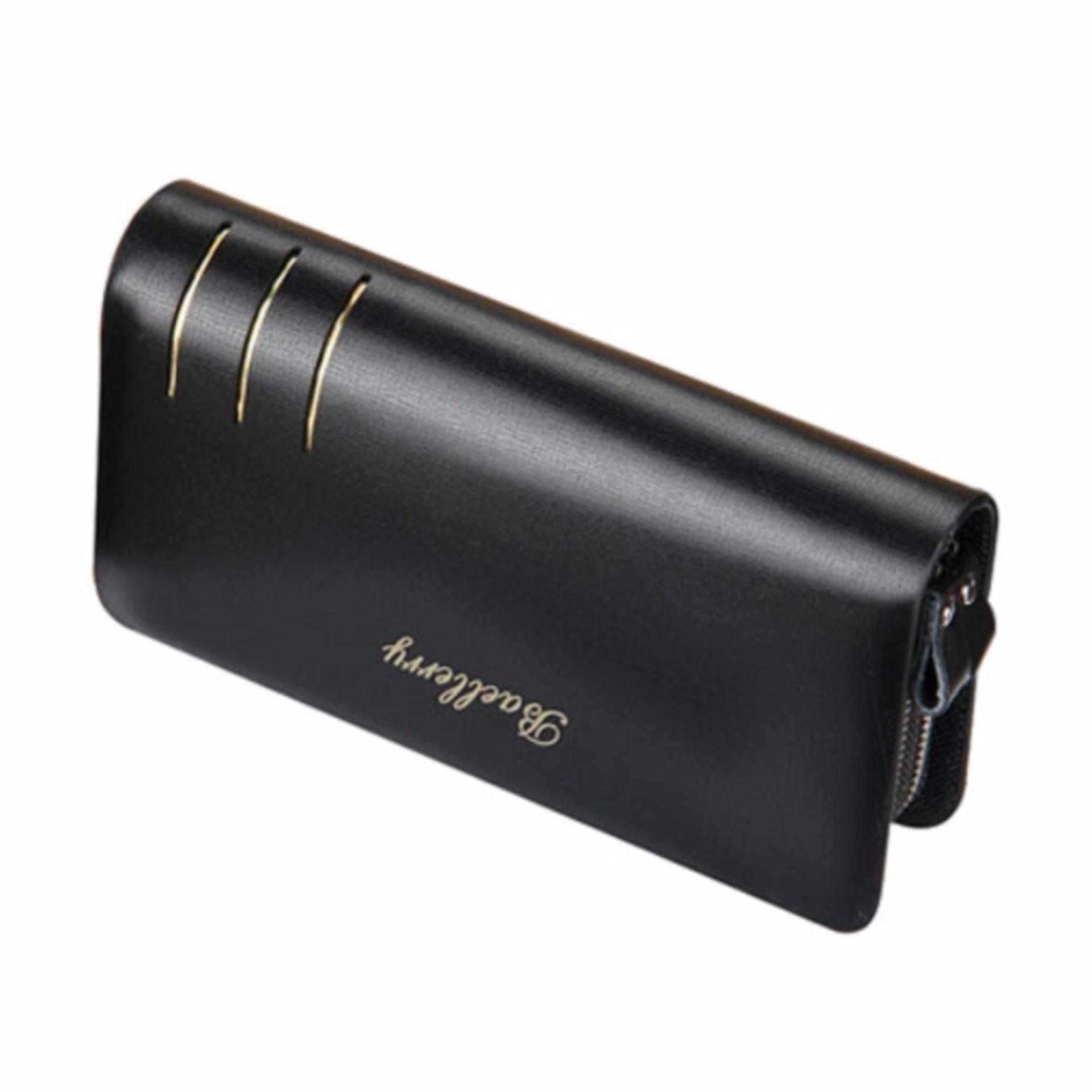 Baellerry Dompet Kulit Pria Premium Model Panjang Imperium 3-Line s2550 - Black