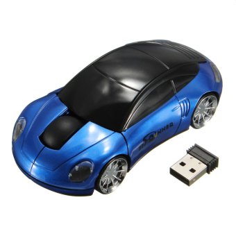 BESTRUNNER 2.4 GHz Wireless Mobil Mouse Optik USB Mouse Tanpa Kabel untuk PC Laptop (Biru