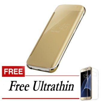 Case Samsung Galaxy S7 EDGE Flipcase Flip Mirror Cover S View Transparan Auto Lock Casing Hp