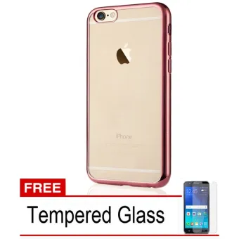 Case Ultrathin Shining Chrome for Apple iPhone 7 / 7G - Tempered Glass - Rose Gold