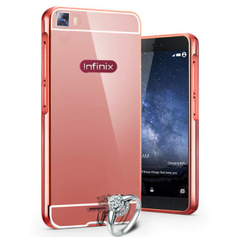 Case untuk Infinix Zero 3 X552 Alumunium Bumper With Mirror Backdoor Slide- Rose gold