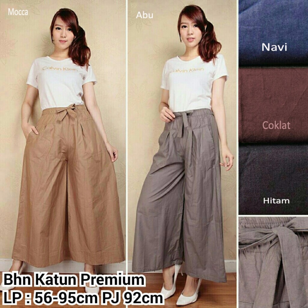 Kehebatan Celana Kulot Panjang Wanita Jumbo Long Pant Elita Hitam Celana kulot panjang wanita jumbo long pant Elita hitam