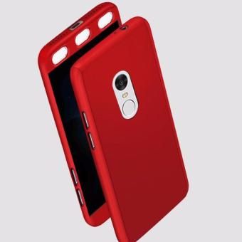Hardcase Casing Full Body 360 Free Tempered Glass Xiaomi Redmi Note 4 Snapdragon (Merah)