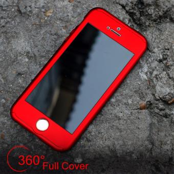 Hardcase Case 360 Iphone 5 / 5s / 5SE Casing Full Body Cover - Merah +