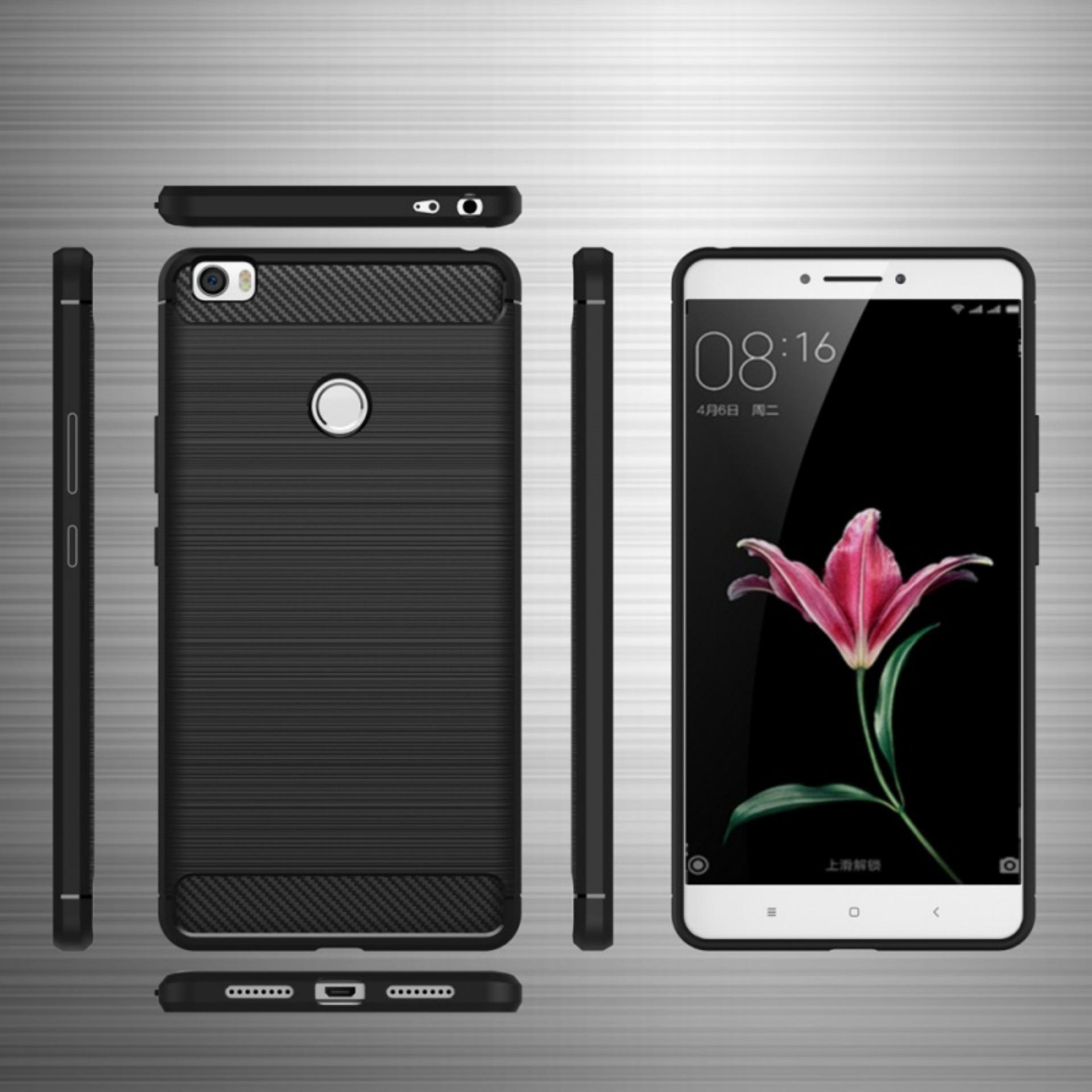 Gambar Produk iPaky Carbon Fiber Shockproof Hybrid Case for Xiaomi Mi Max - Black + Gratis