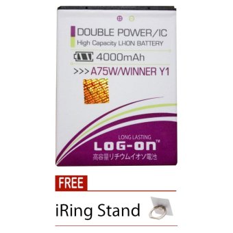 Log On Baterai Evercoss A75W / Winner Y1 - Double Power - 4000 mAh + Free