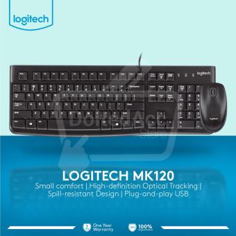 Logitech Keyboard Dan Mouse - MK120 - Hitam