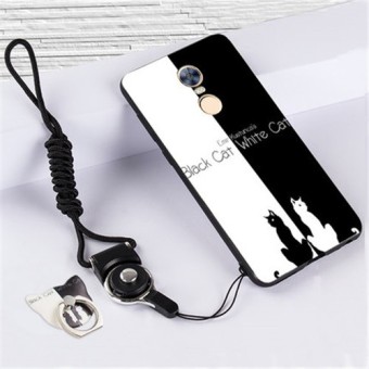 Silica Gel Soft Phone Case for Xiaomi Redmi 5 Plus with a Ring and a Rope