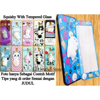 Softcase Karakter Squishy With Tempered Glass Motif senada For VIVO Y55 (GAMBAR RANDOM) -