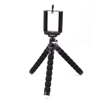 Trumpet Octopus Sponge Tripod Mini Segitiga Bracket-Hitam